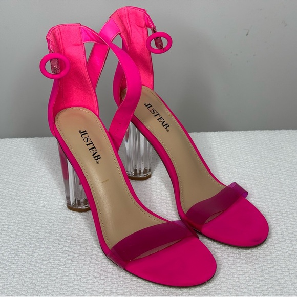 Pink Clear heeled sandals - Picture 1 of 5